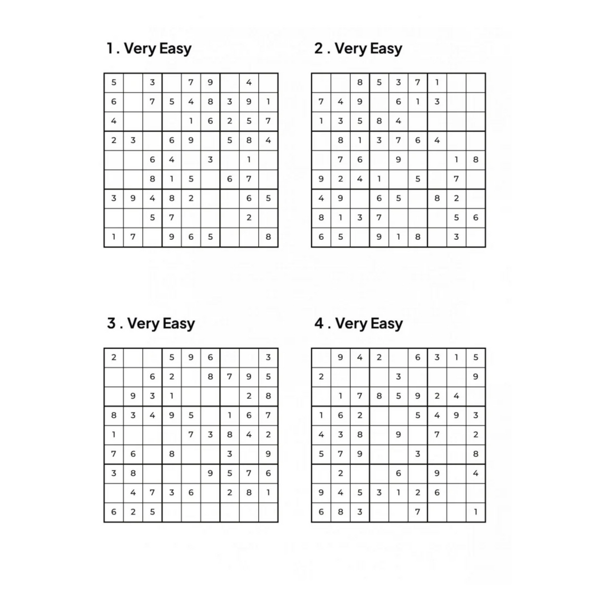 500 VERY EASY Sudoku Puzzles