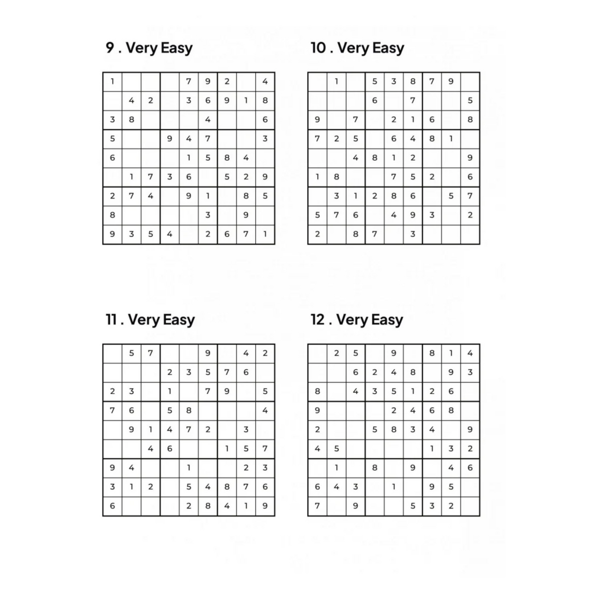 500 VERY EASY Sudoku Puzzles