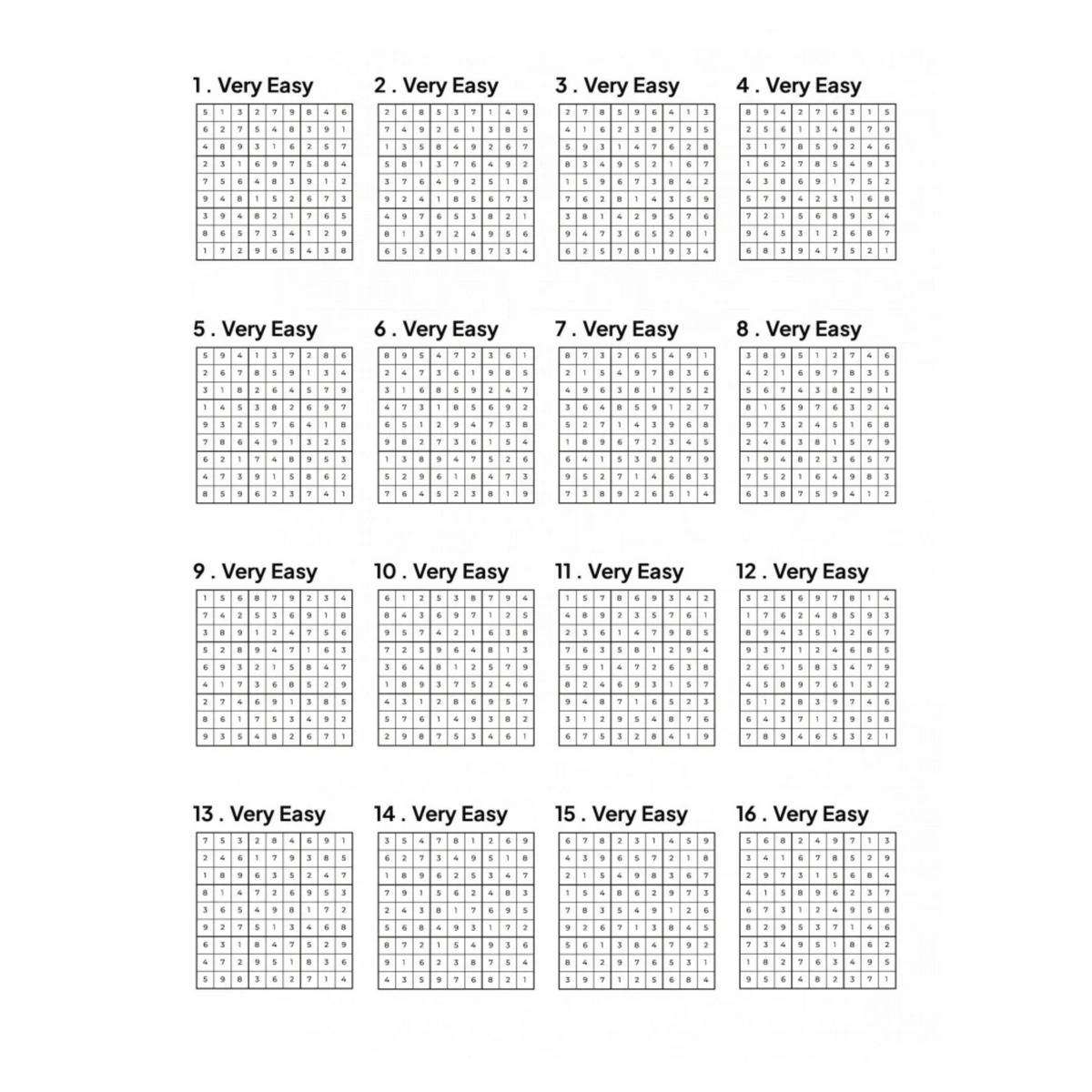 500 VERY EASY Sudoku Puzzles
