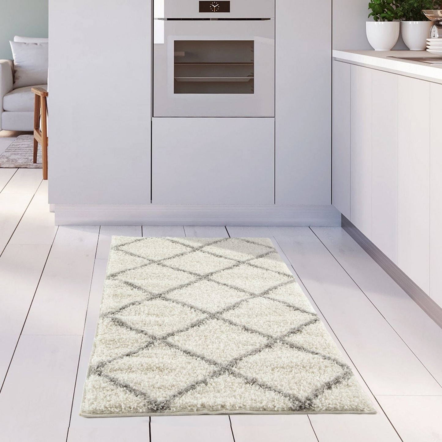 Moroccan Ivory Shaggy Rug | 500