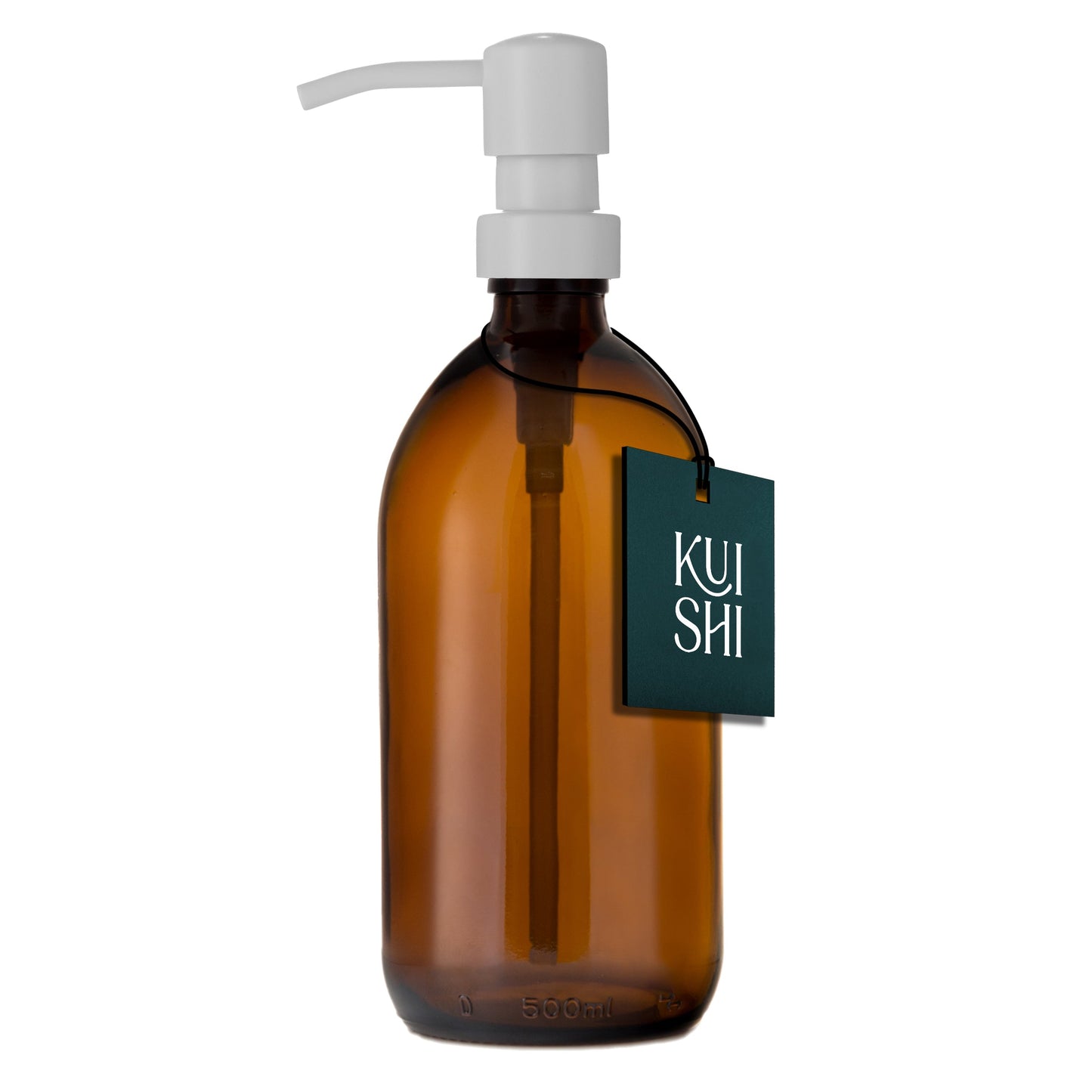 Amber Glass Dispenser Stainless Steel Pump