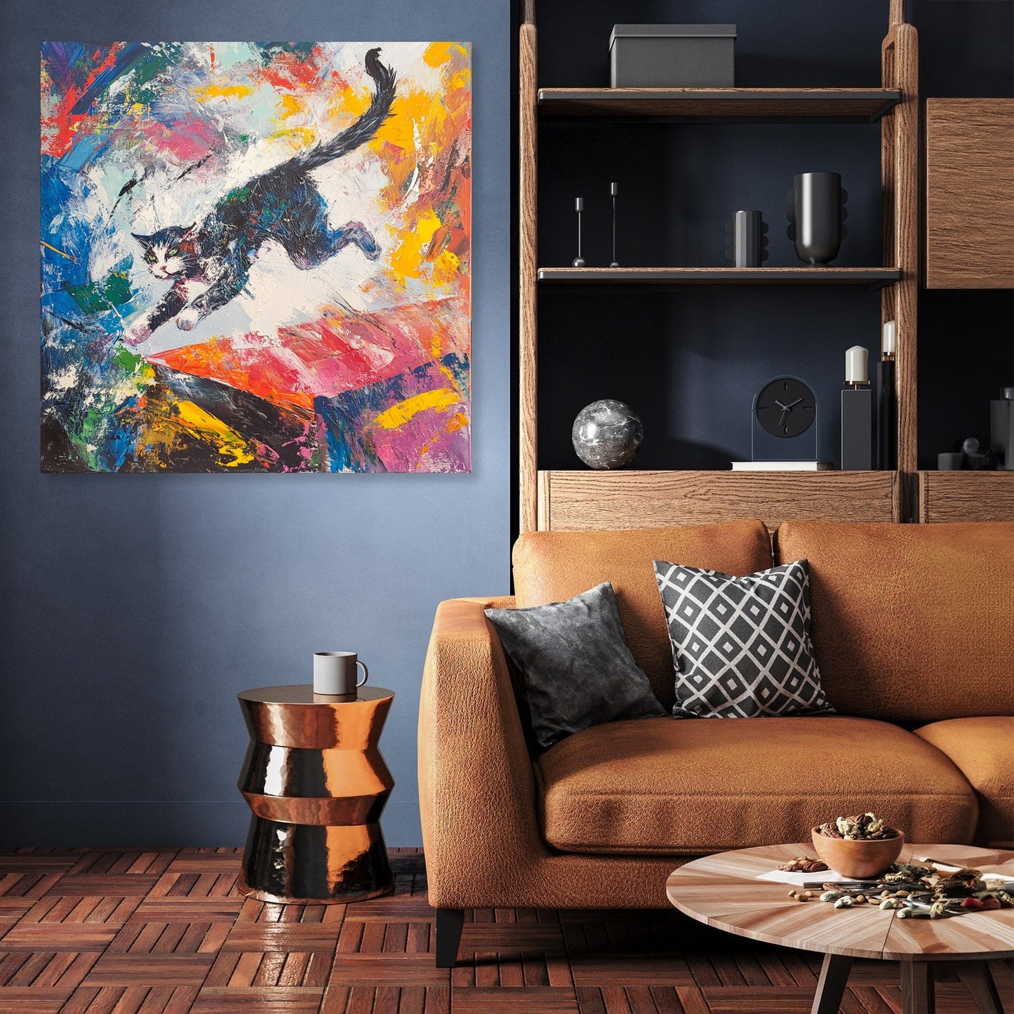 Leaping Cat Canvas