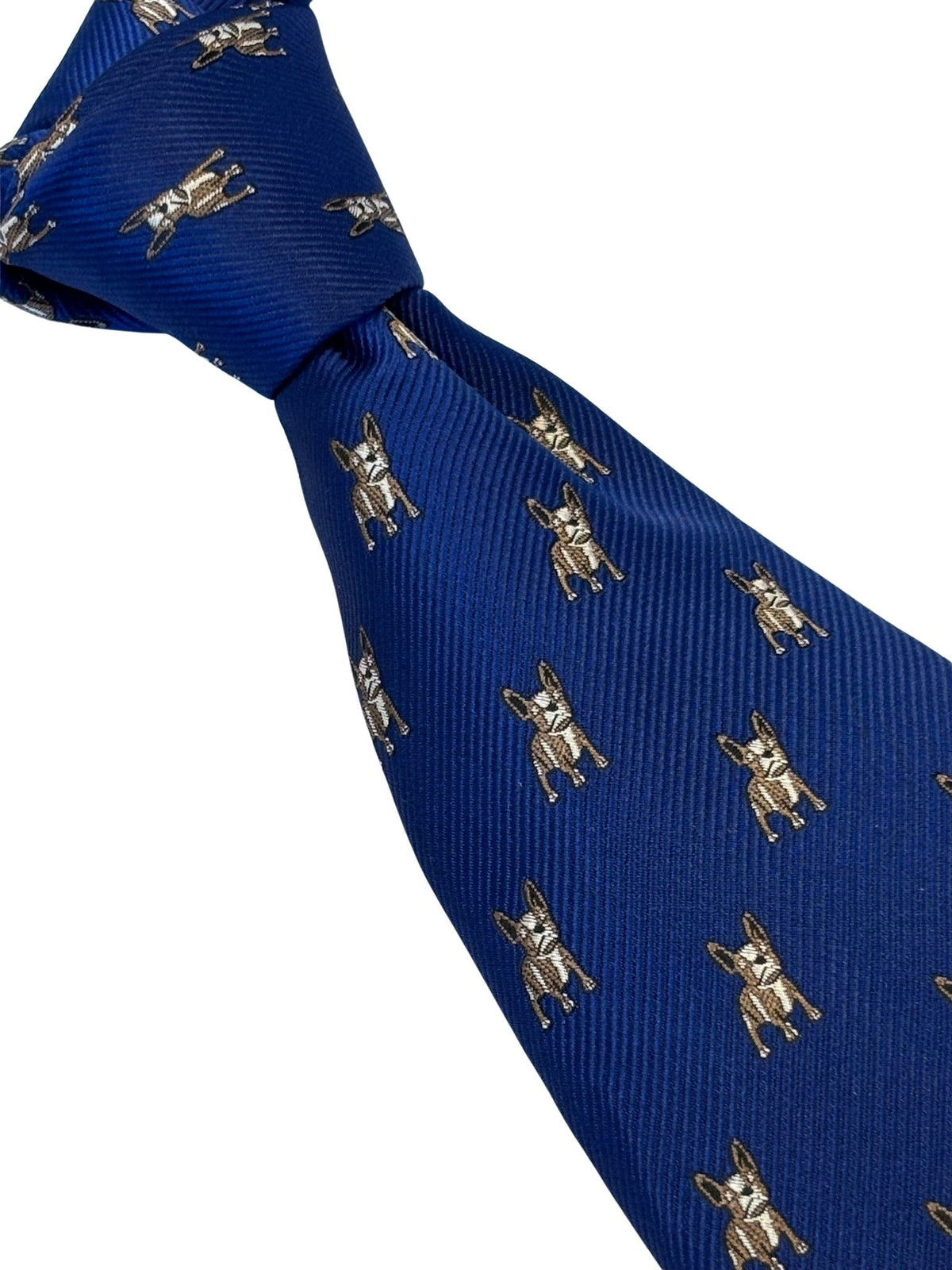 royal blue tie with french Bulldog design