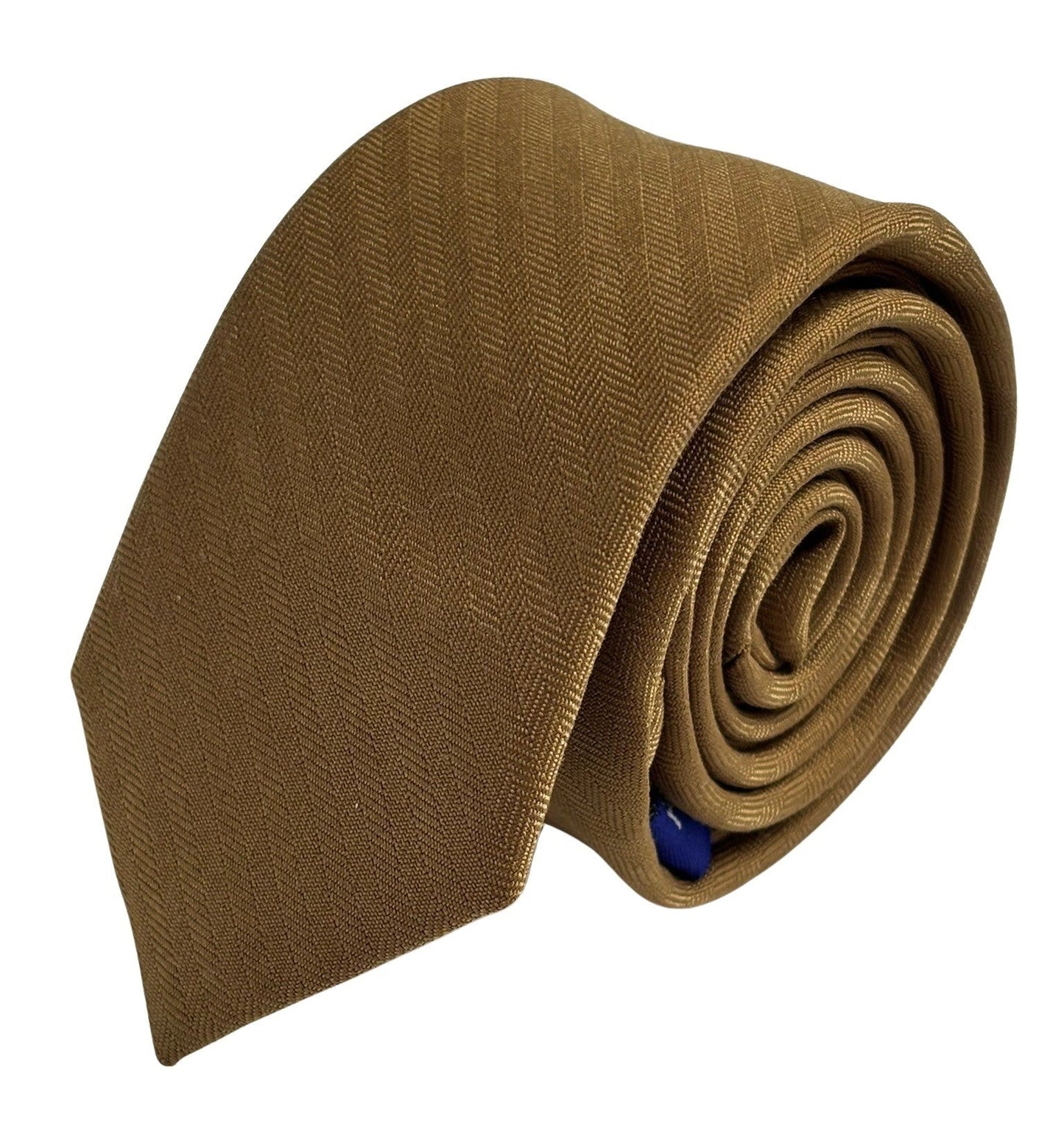 golden brown herringbone  cotton tie