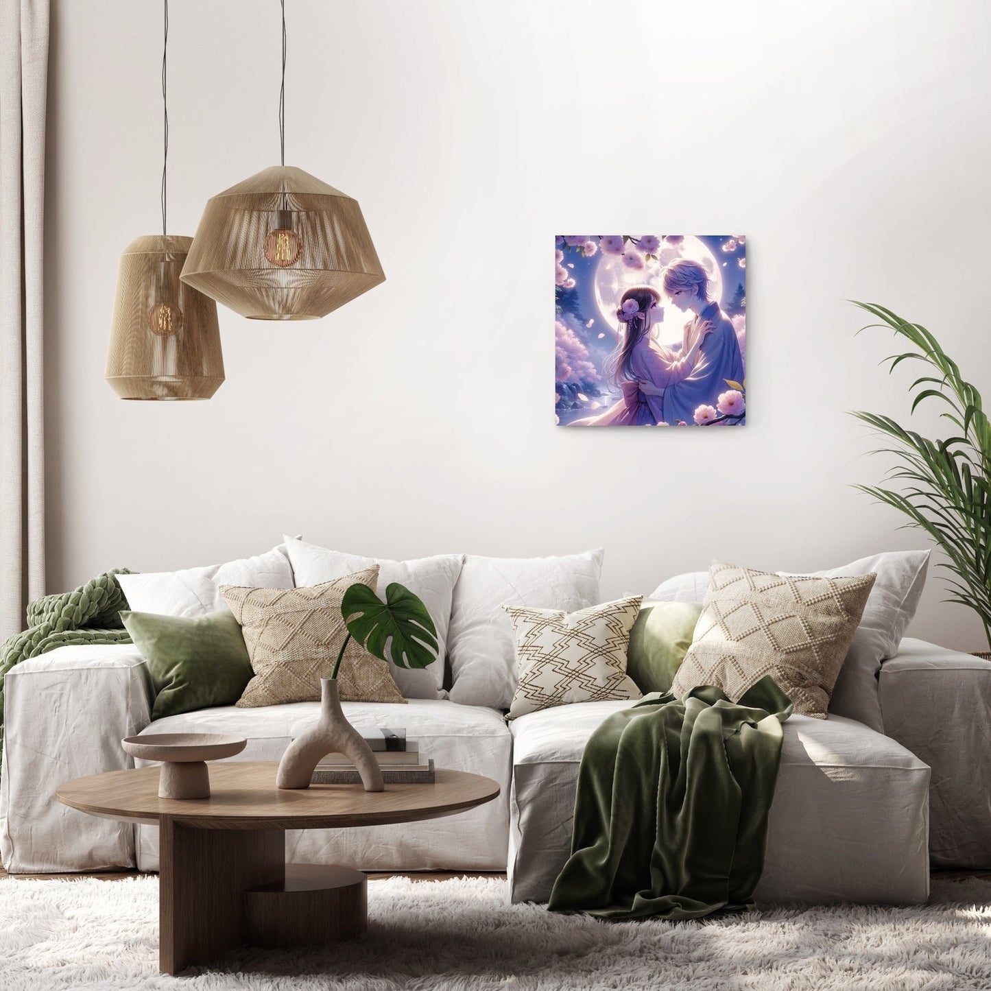 Moonlit Blossom Embrace Canvas
