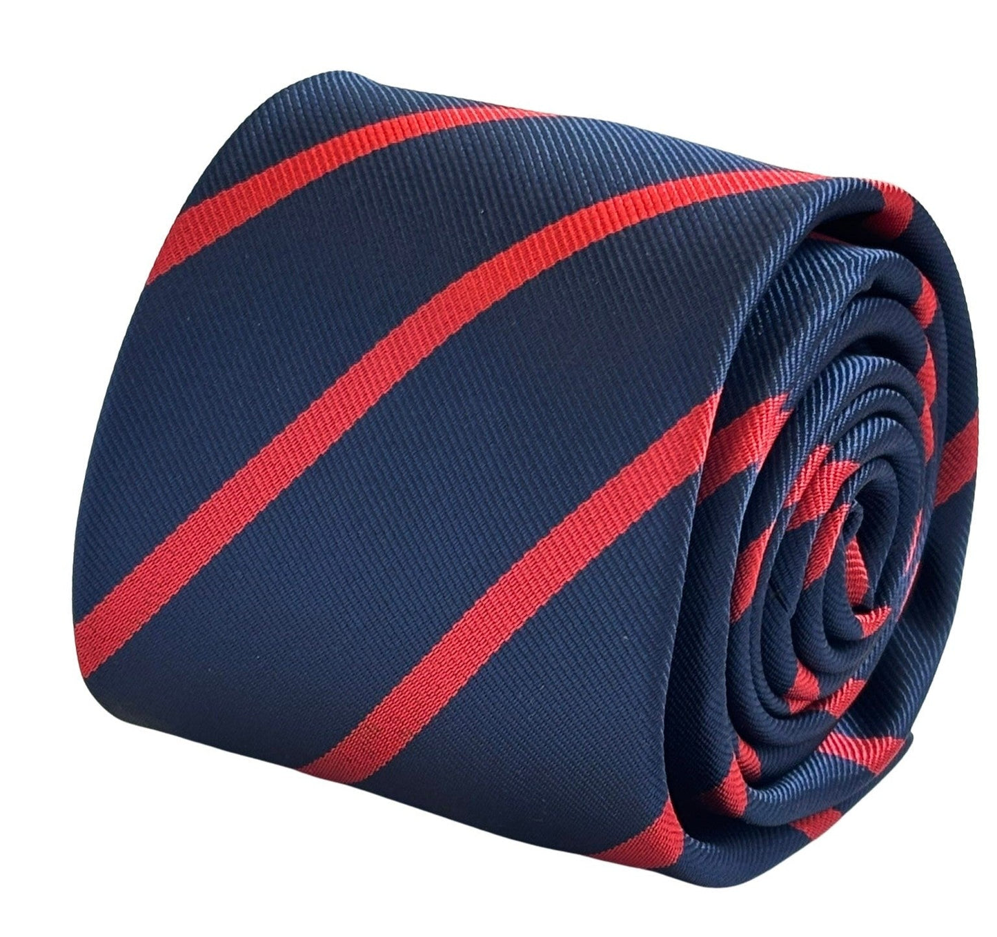 dark navy blue and red striped tie