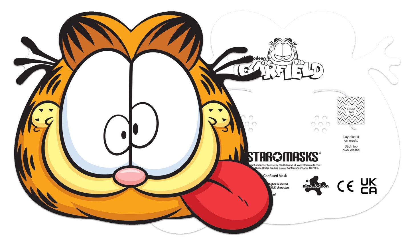 Garfield the Cat Six Pack Emotions Masks - Including Iconic Happy, Confused, Angry, Bored, Intimidating & Curious Poses
