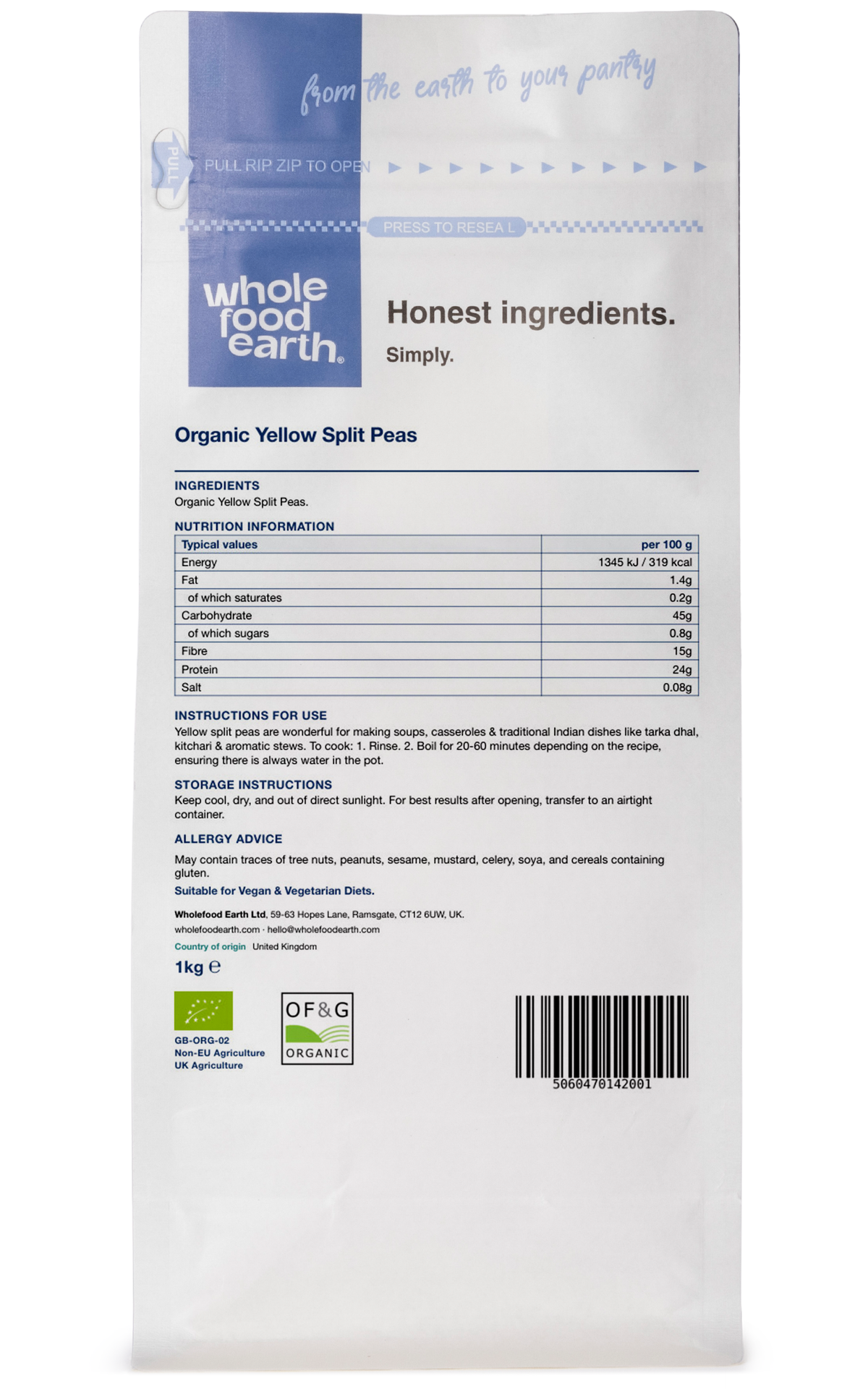 Organic Yellow Split Peas
