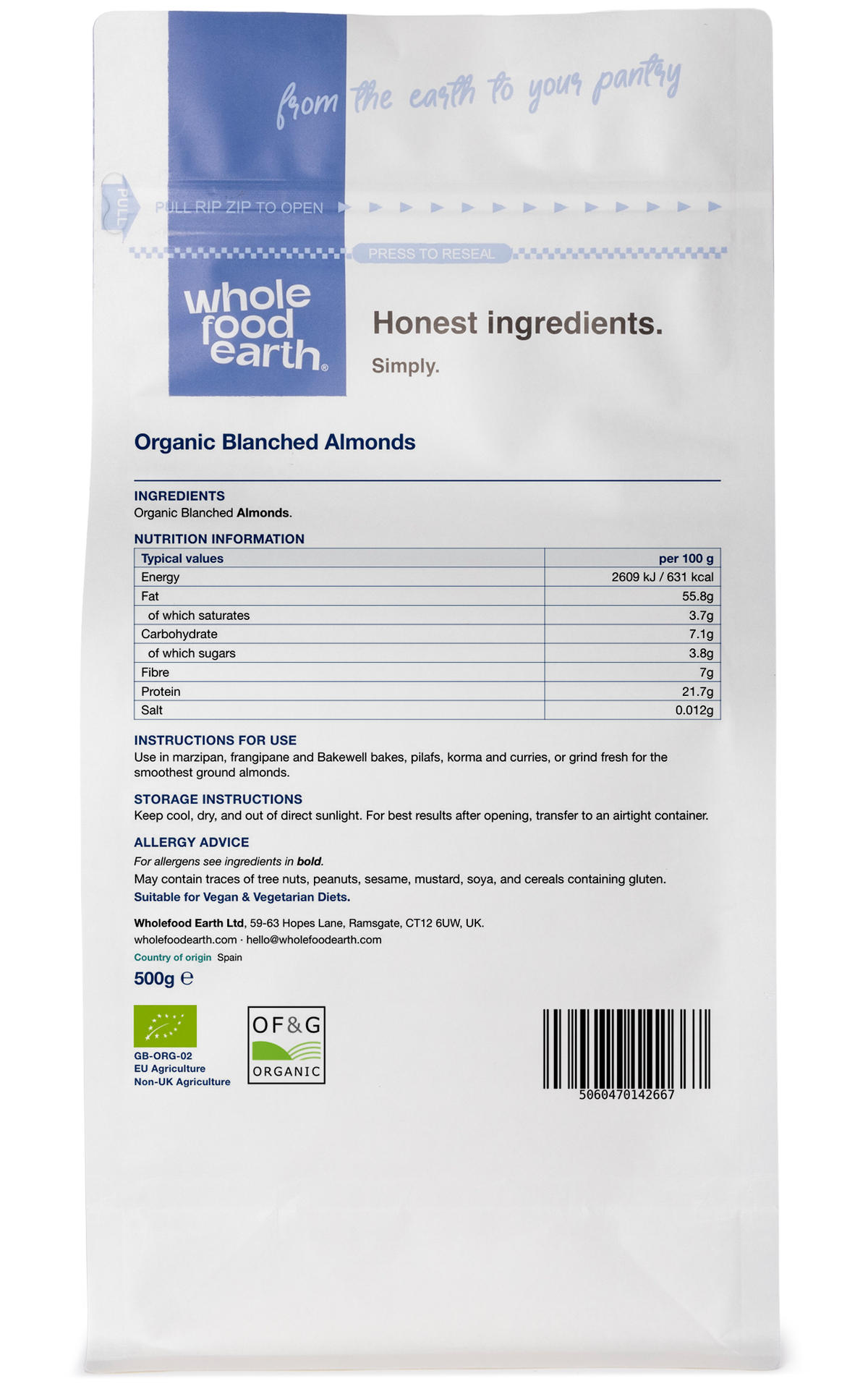 Organic Blanched Almonds