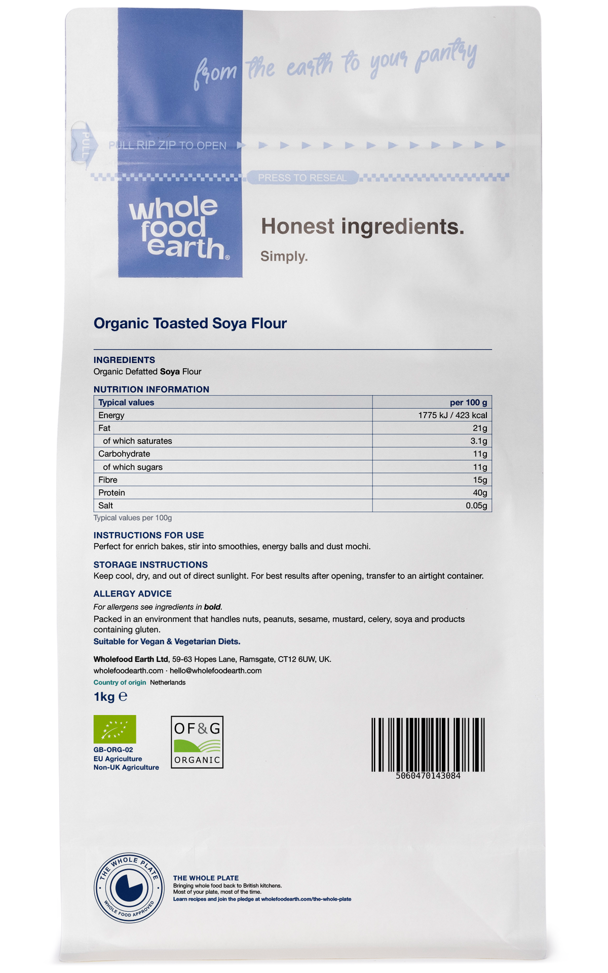 Organic Toasted Soya Flour