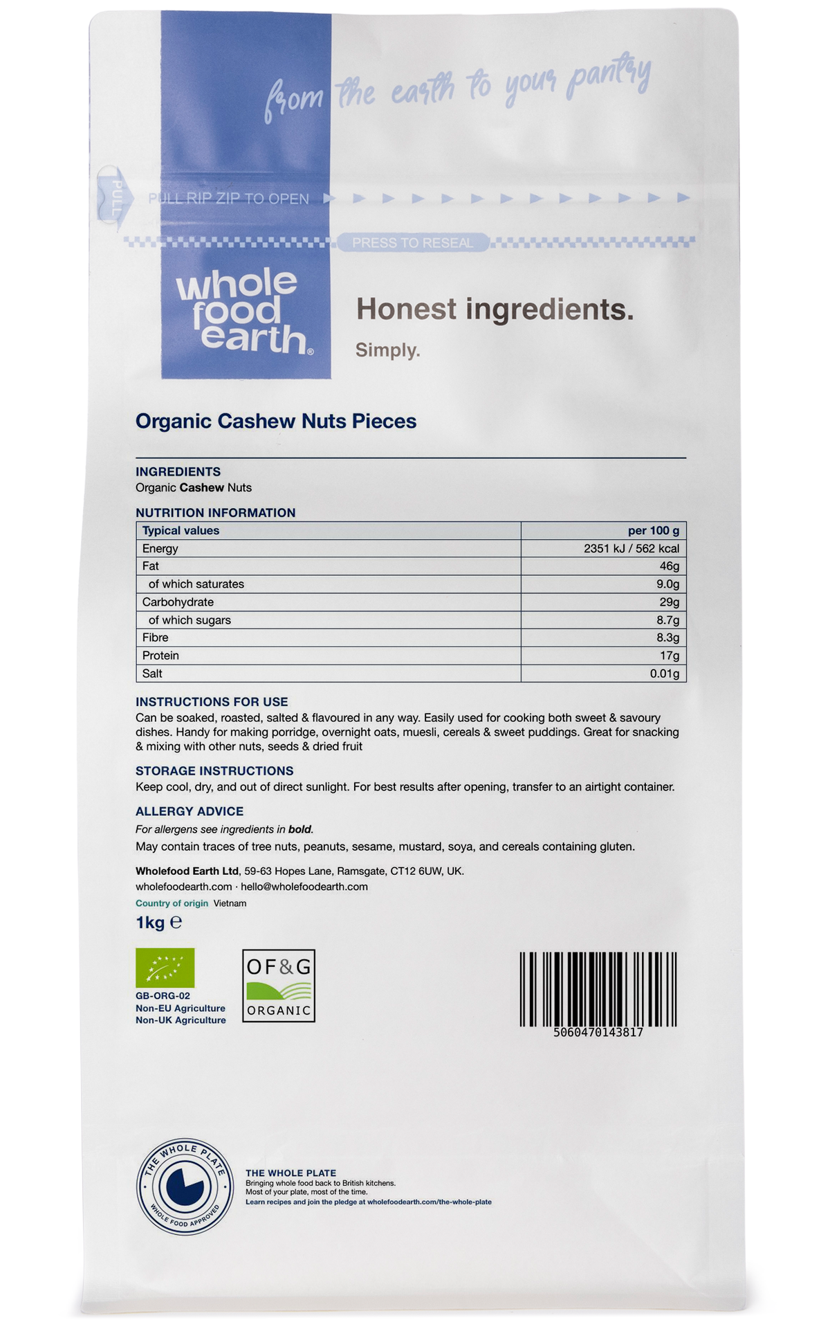 Organic Cashew Nuts Pieces