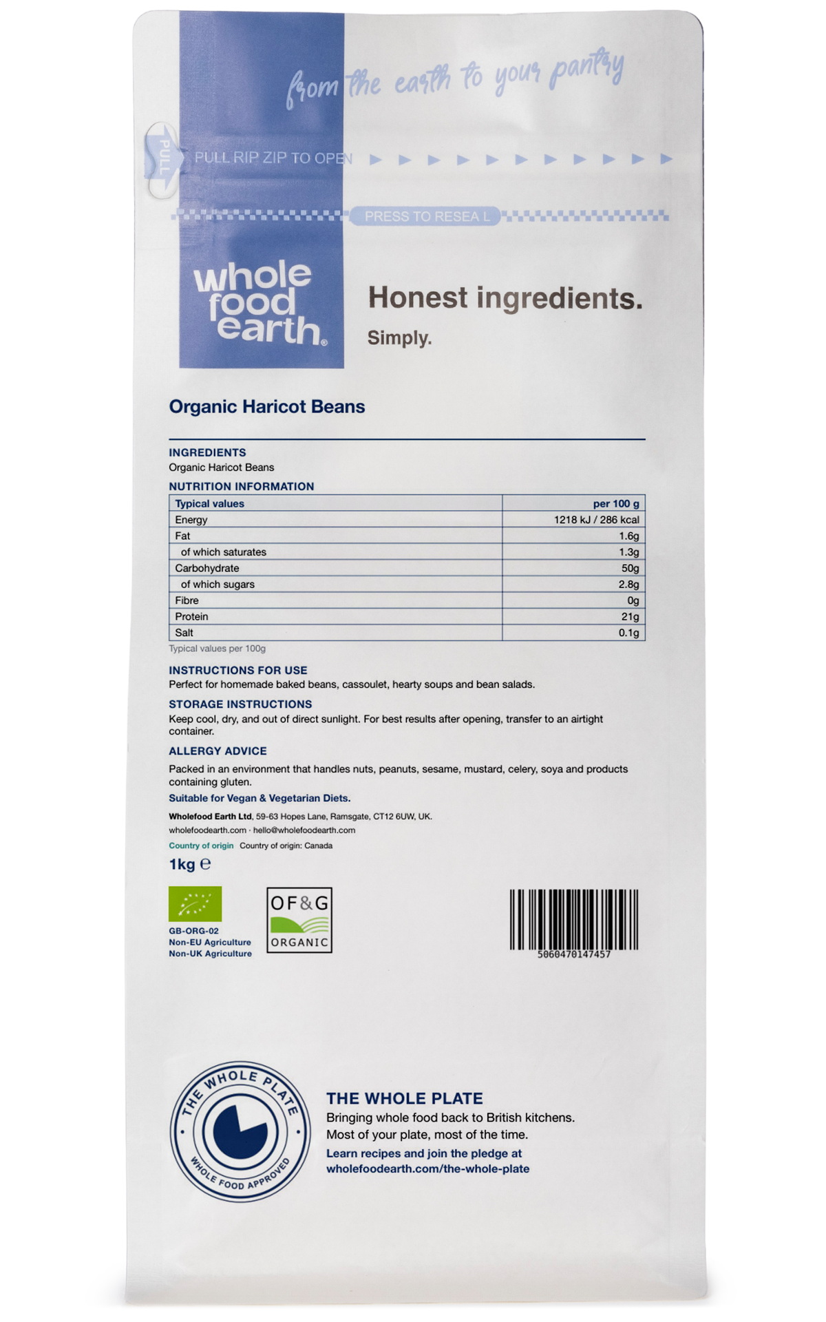 Organic Haricot Beans