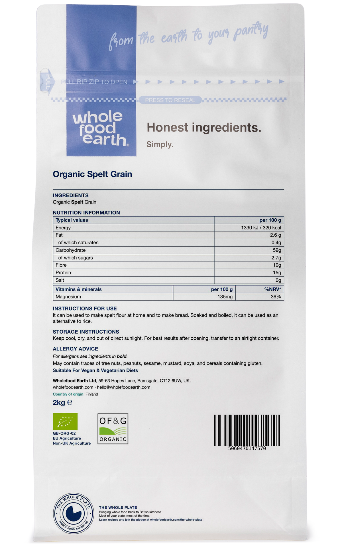 Organic Spelt Grain - Serious Grains