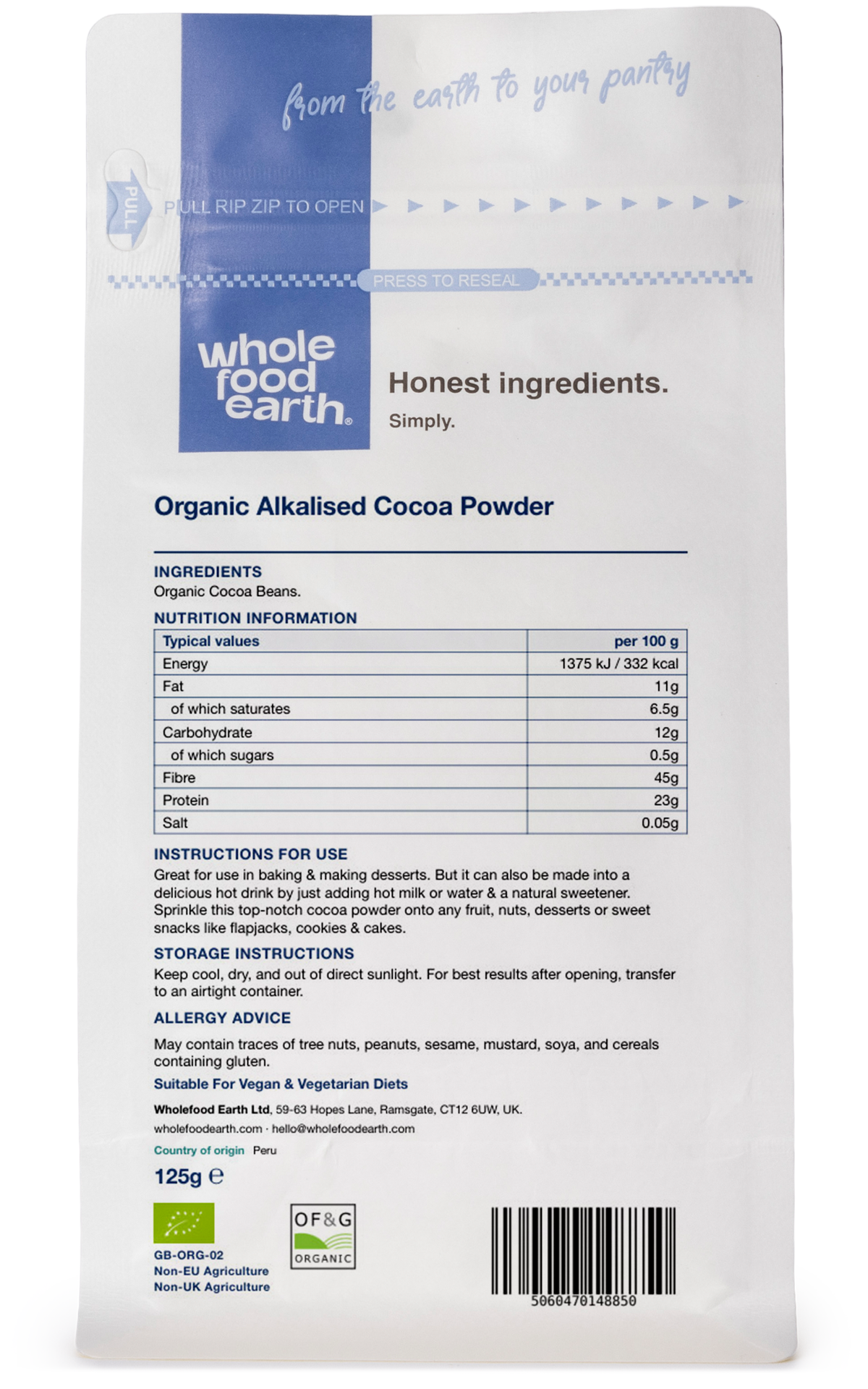 Organic Alkalised Cocoa Powder