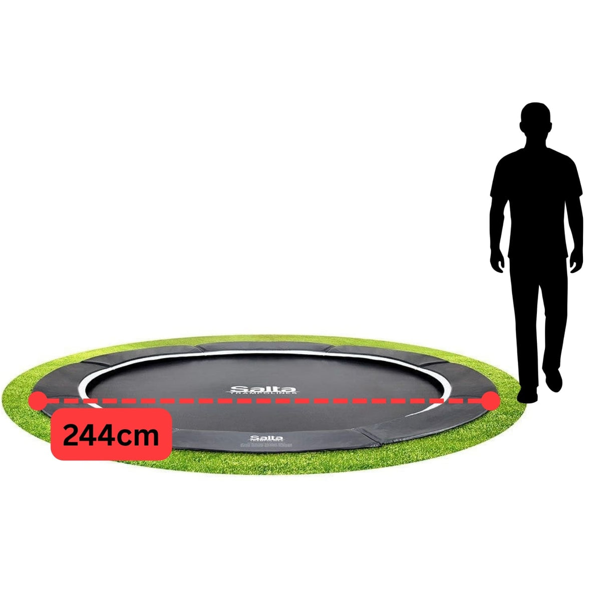 8ft 2" Salta Black Royal Baseground Round Trampoline