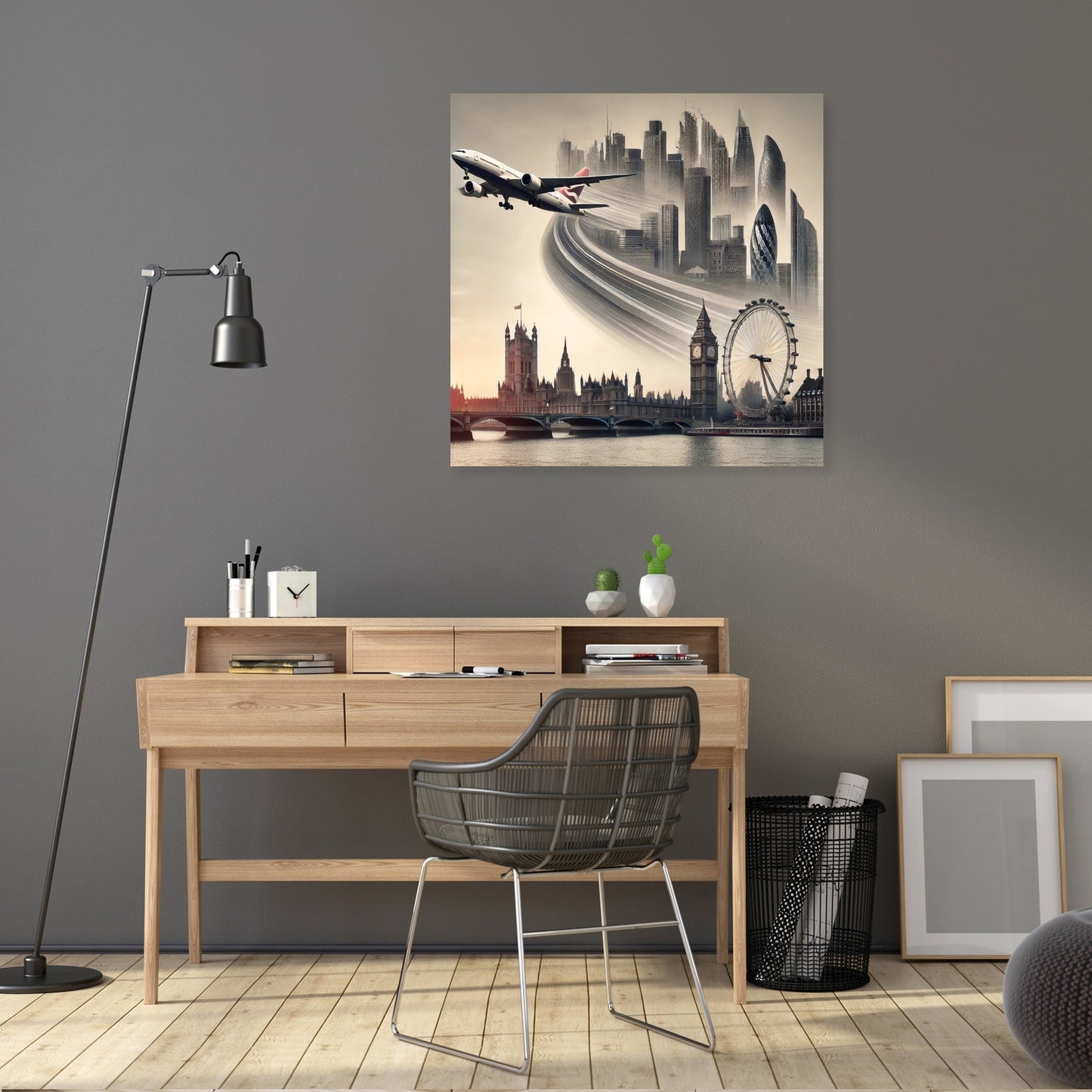 London Dreamscape Jet Canvas