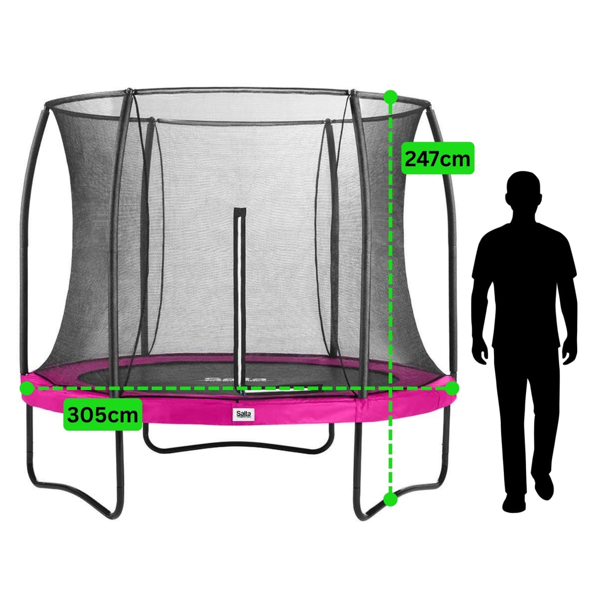 10ft Salta Pink Round Comfort Edition Trampoline with Enclosure