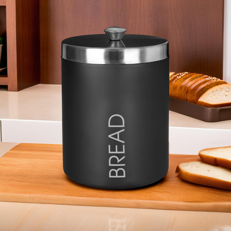 Black Enamel Bread Bin