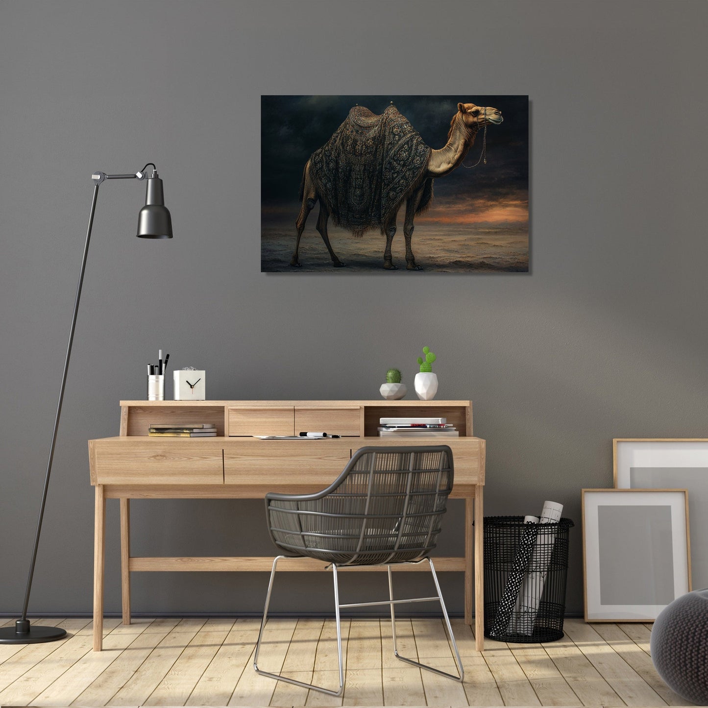 Embroidered Camel Canvas