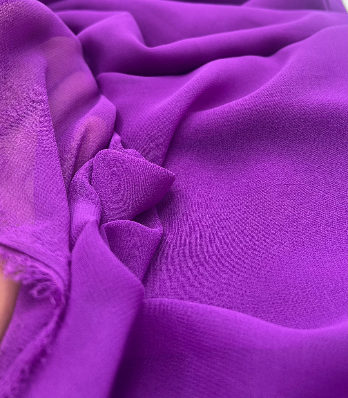Plain Light Purple Chiffon Sheer Dress Bridal Fabric