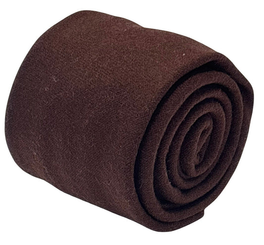 100% wool mens tie in dark chocolate brown