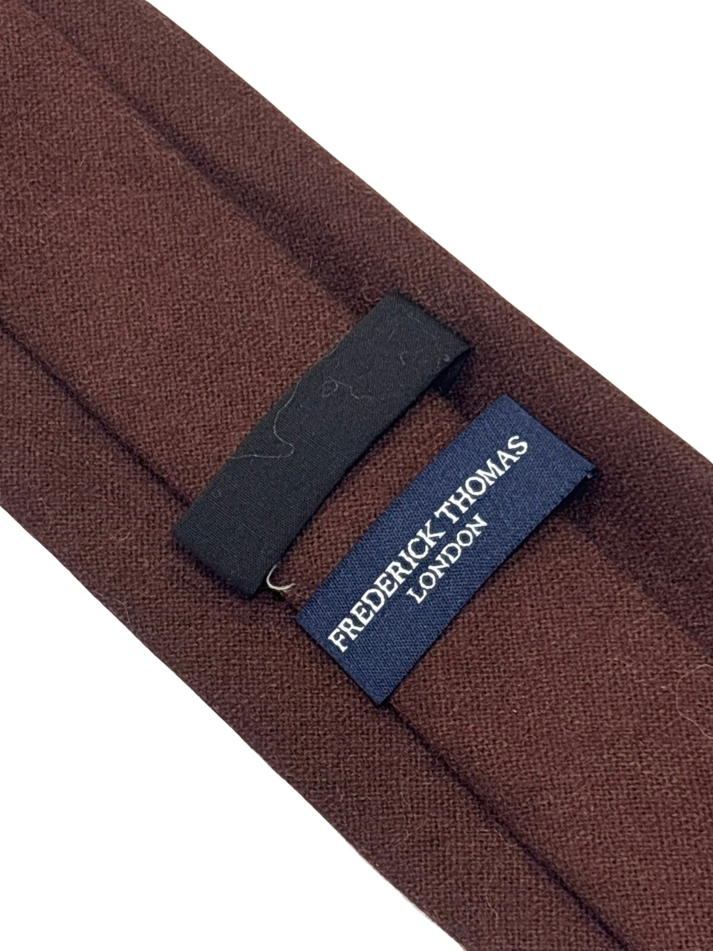 100% wool mens tie in dark chocolate brown