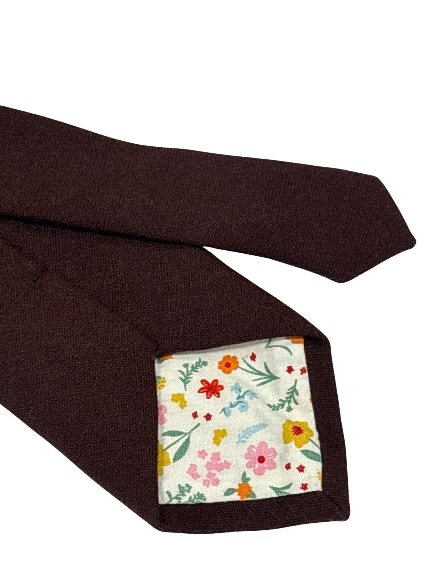 100% wool mens tie in dark chocolate brown