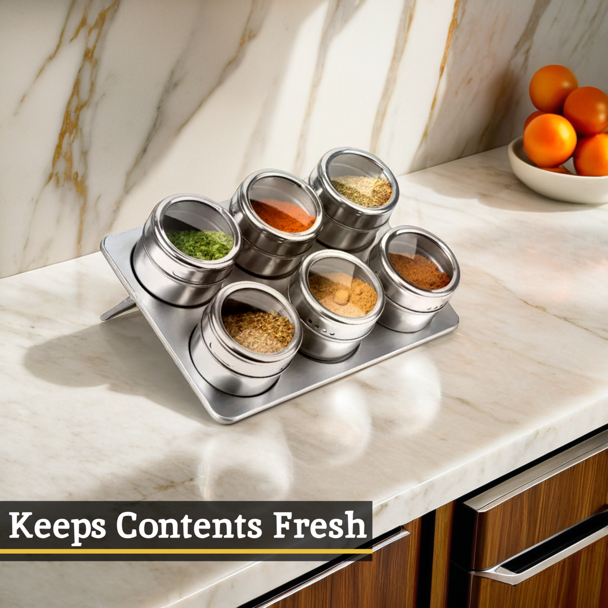 With Oblong Tray | Spice Jars Magnetic Tray