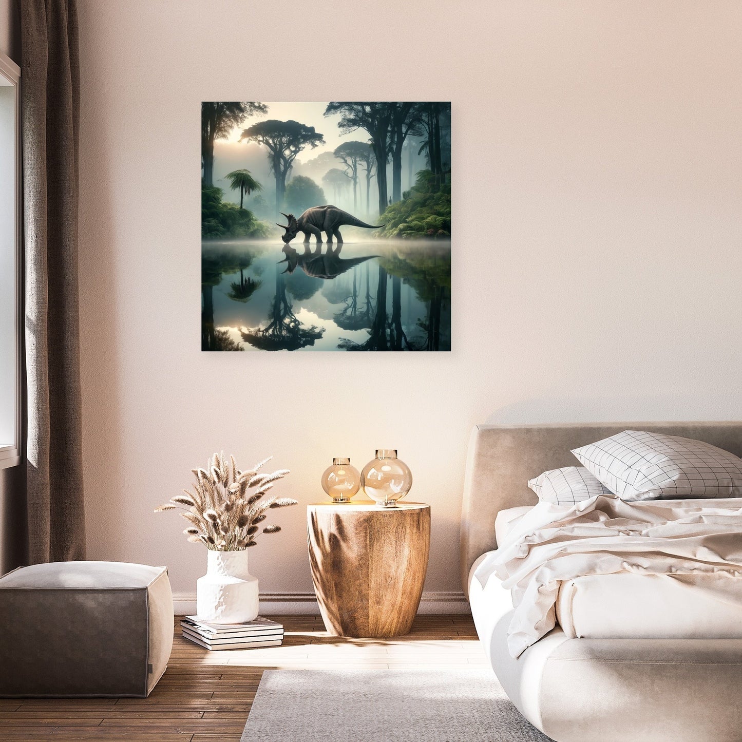 Lakeside Reflections Triceratops Canvas