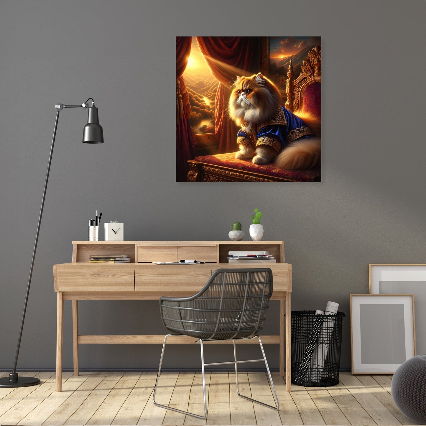 Regal Feline Contemplation Canvas