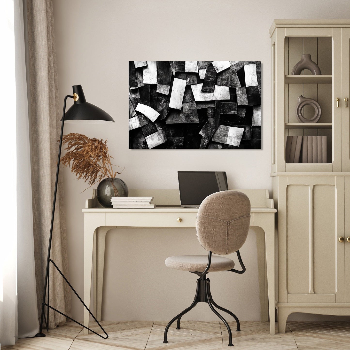 Monochrome Geometry Canvas