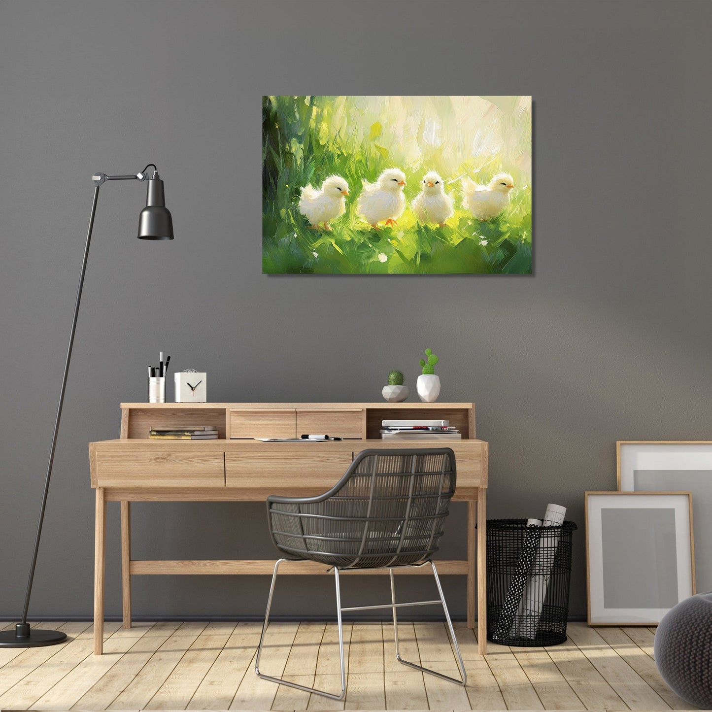Chicks in Springtime Canvas