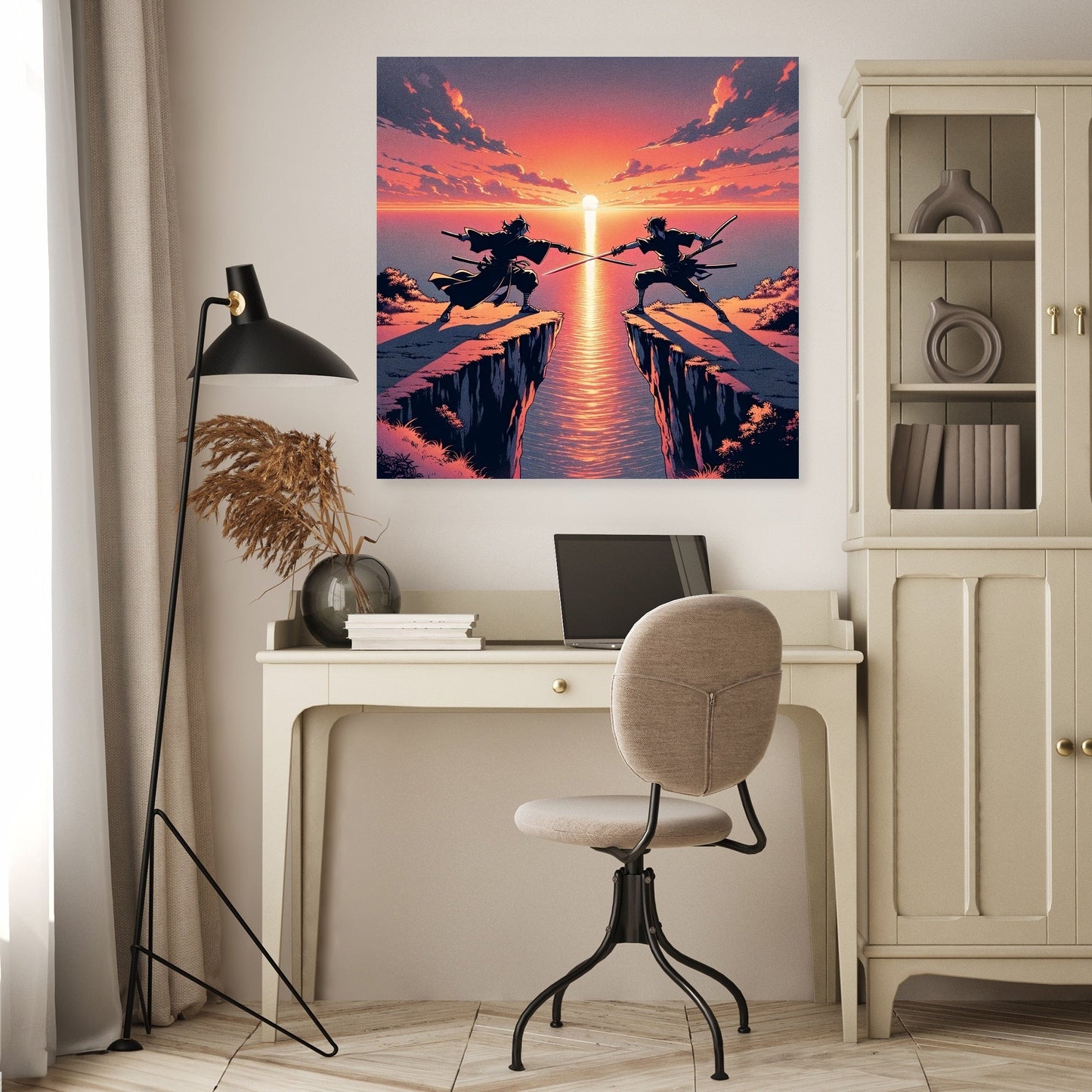Sunset Sword Duel Canvas