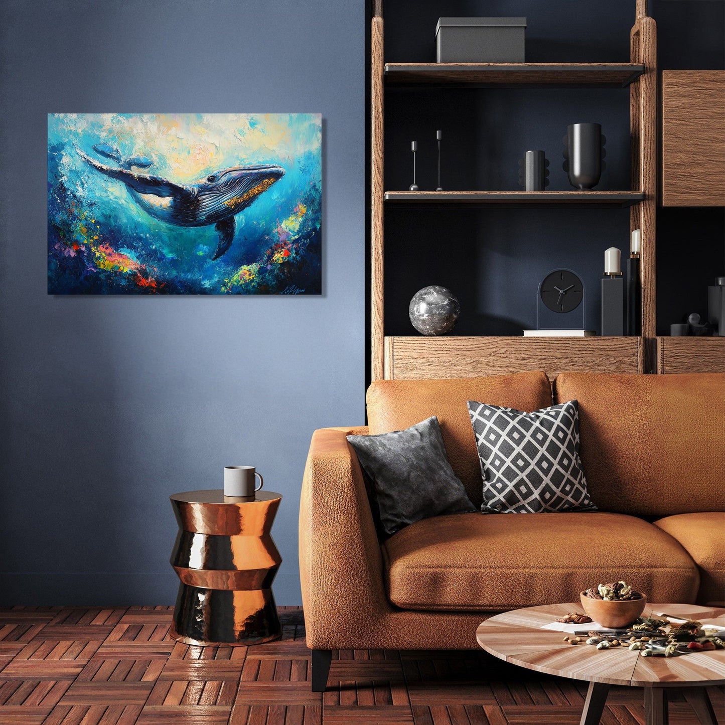 Whales and Coral Canvas
