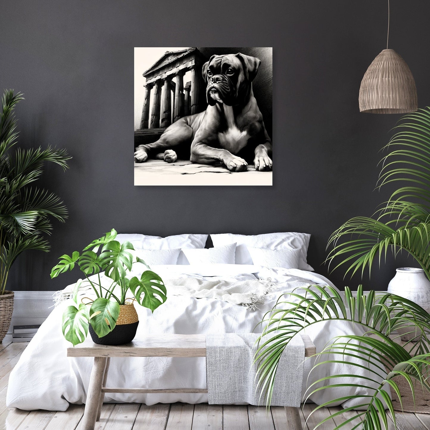 Old World Charm Boxer in Repose Canvas