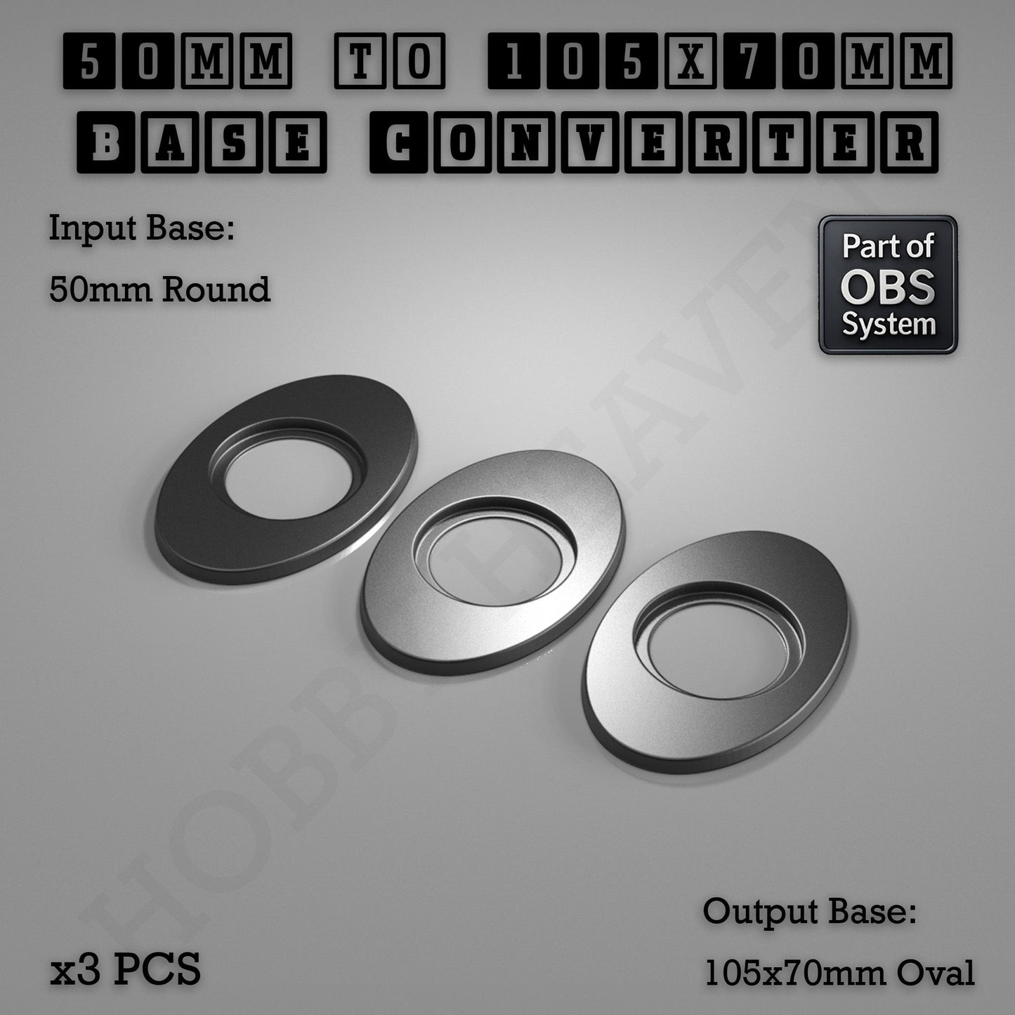 Round To Oval Bases Size Converters 3d Print Full Range