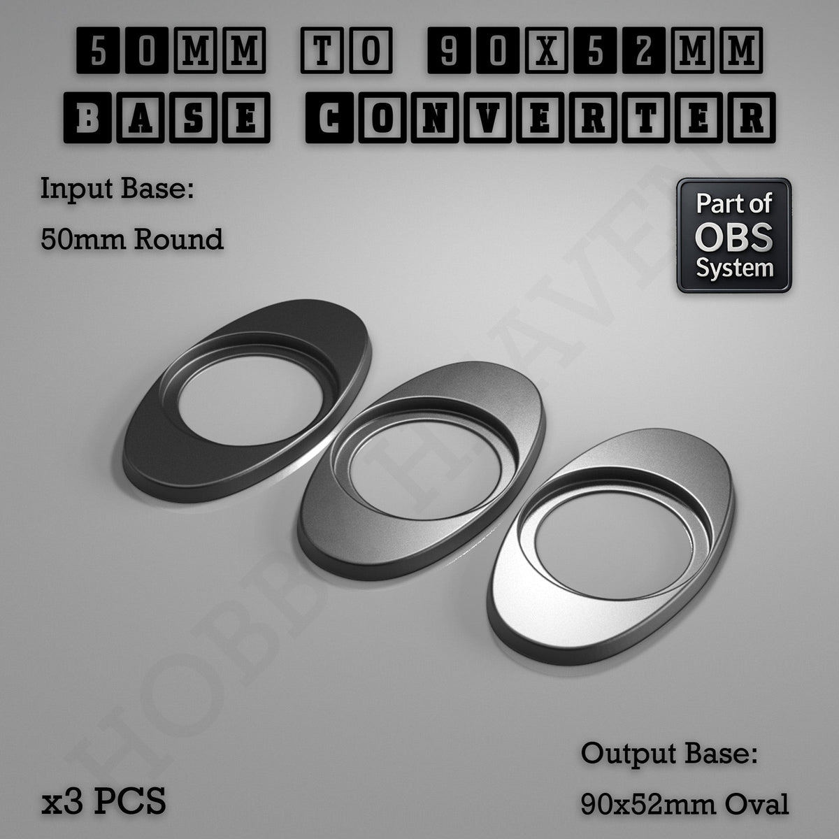 Round To Oval Bases Size Converters 3d Print Full Range