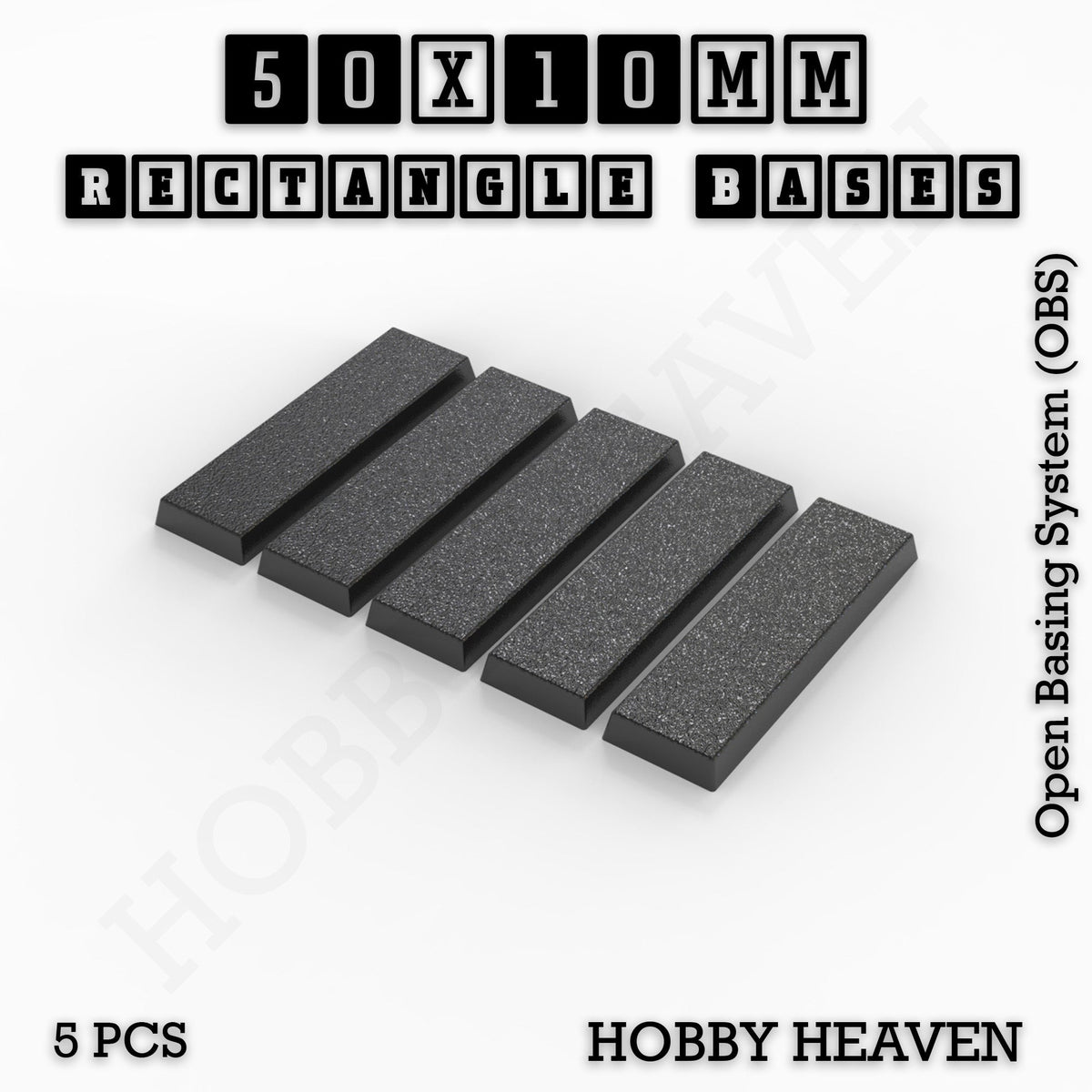 Rectangle Bases Small Sizes - 20x15mm to 75x25mm and up to 60x50mm Wide - 3D Print Tabletop Games