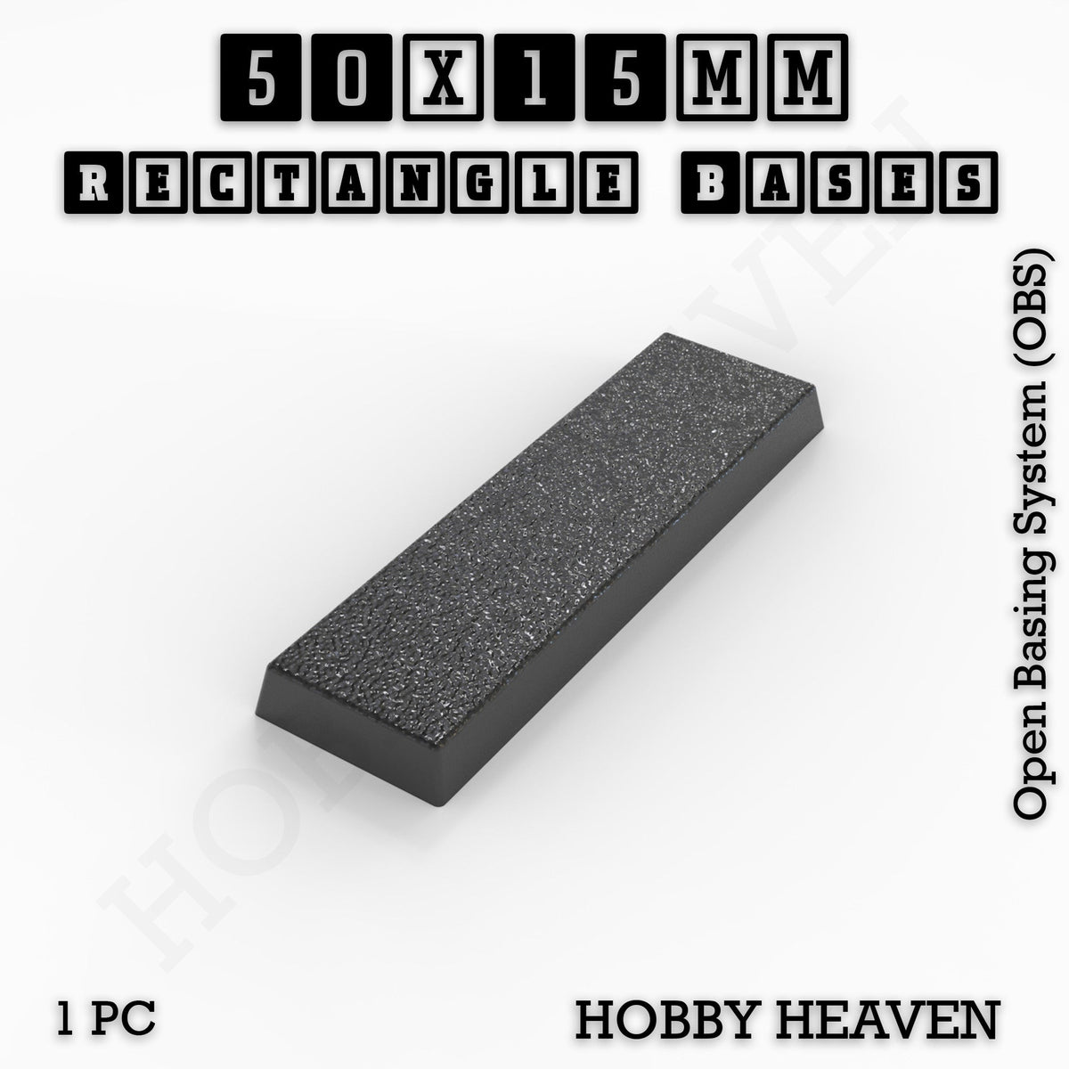 Rectangle Bases Small Sizes - 20x15mm to 75x25mm and up to 60x50mm Wide - 3D Print Tabletop Games