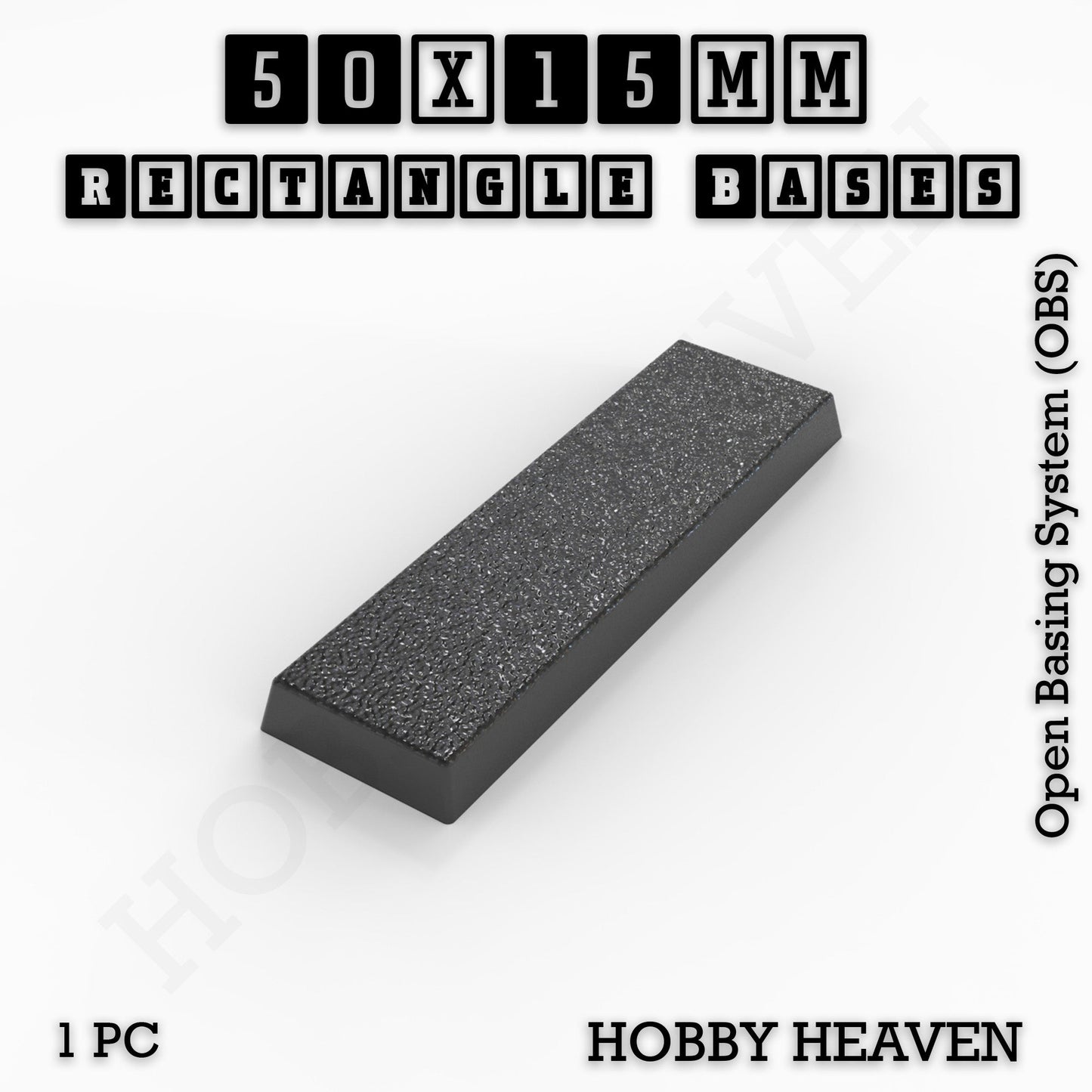 Rectangle Bases Small Sizes - 20x15mm to 75x25mm and up to 60x50mm Wide - 3D Print Tabletop Games