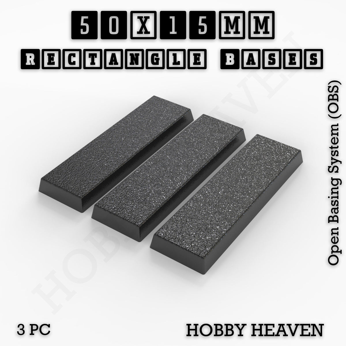 Rectangle Bases Small Sizes - 20x15mm to 75x25mm and up to 60x50mm Wide - 3D Print Tabletop Games