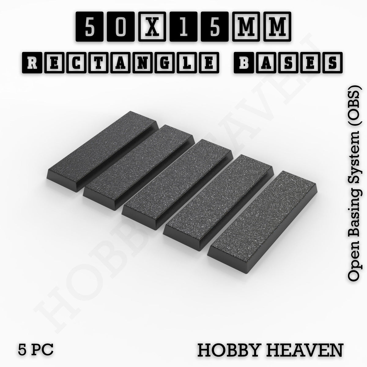 Rectangle Bases Medium Sizes - 75x30mm to 125x40mm and up to 100x90mm Wide - 3D Print Tabletop Games
