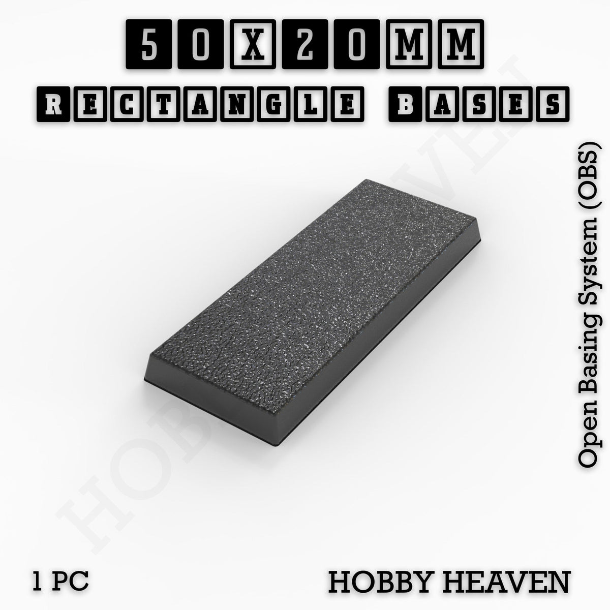 Rectangle Bases Small Sizes - 20x15mm to 75x25mm and up to 60x50mm Wide - 3D Print Tabletop Games