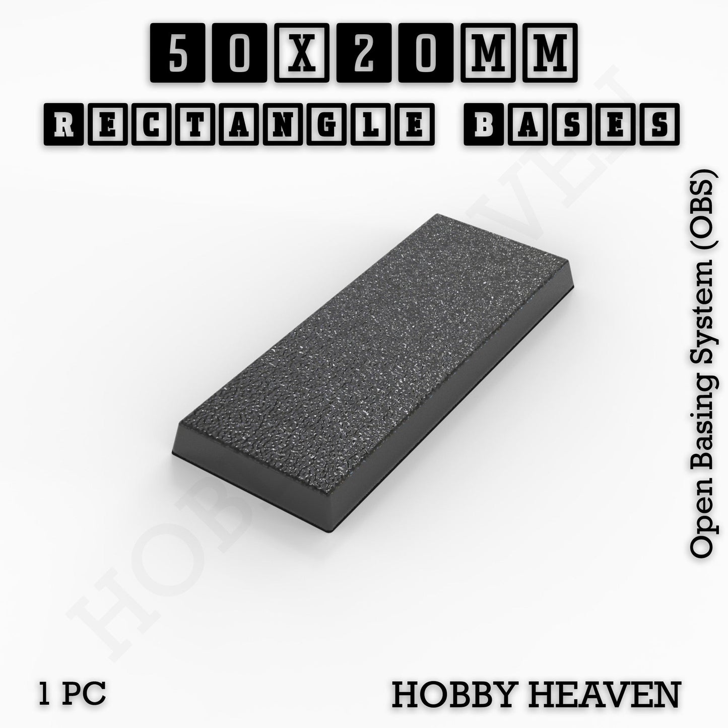 Rectangle Bases Medium Sizes - 75x30mm to 125x40mm and up to 100x90mm Wide - 3D Print Tabletop Games