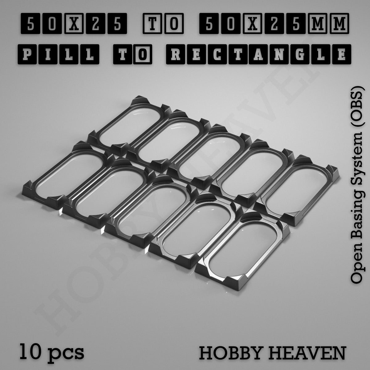 Oval to Rectangle Base Converters 3D Print Full Range