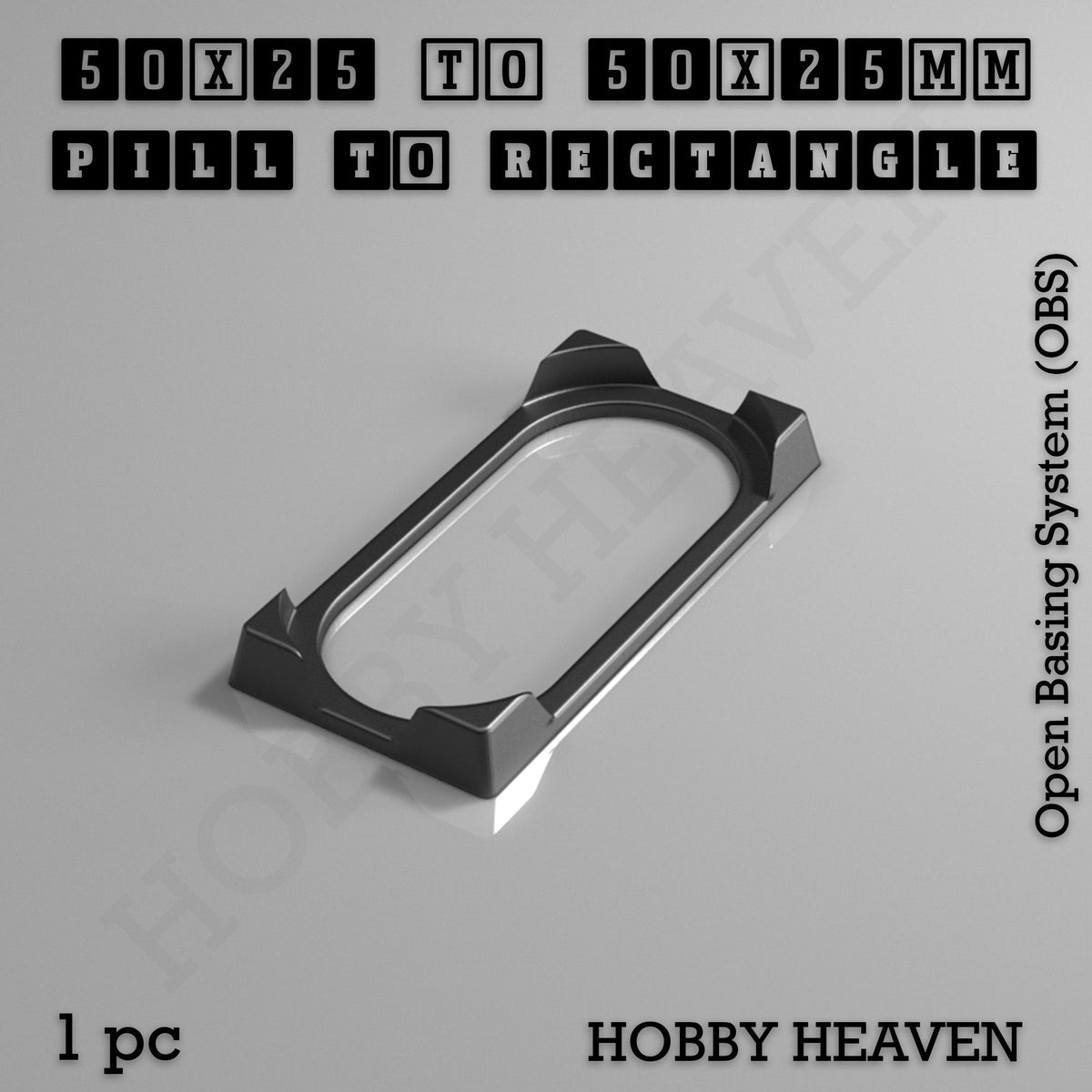 Oval to Rectangle Base Converters 3D Print Full Range