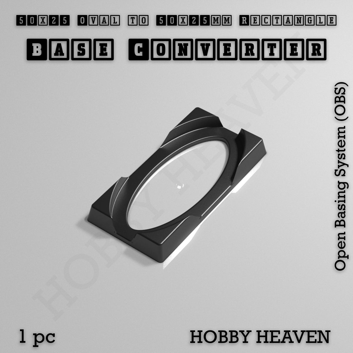 Oval to Rectangle Base Converters 3D Print Full Range