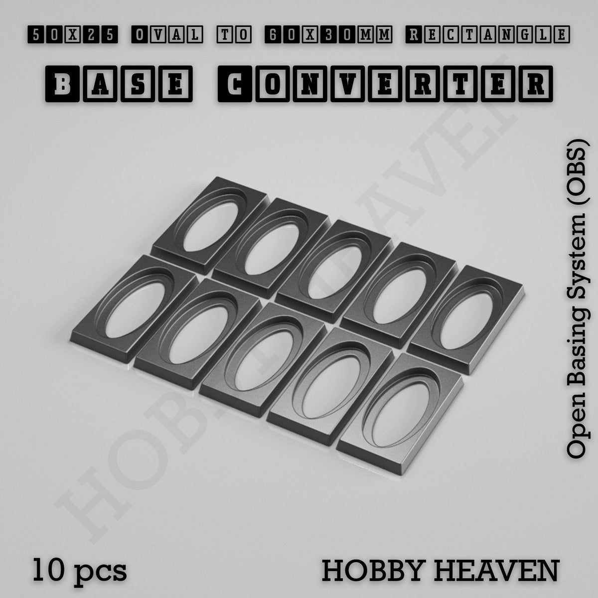 Oval to Rectangle Base Converters 3D Print Full Range