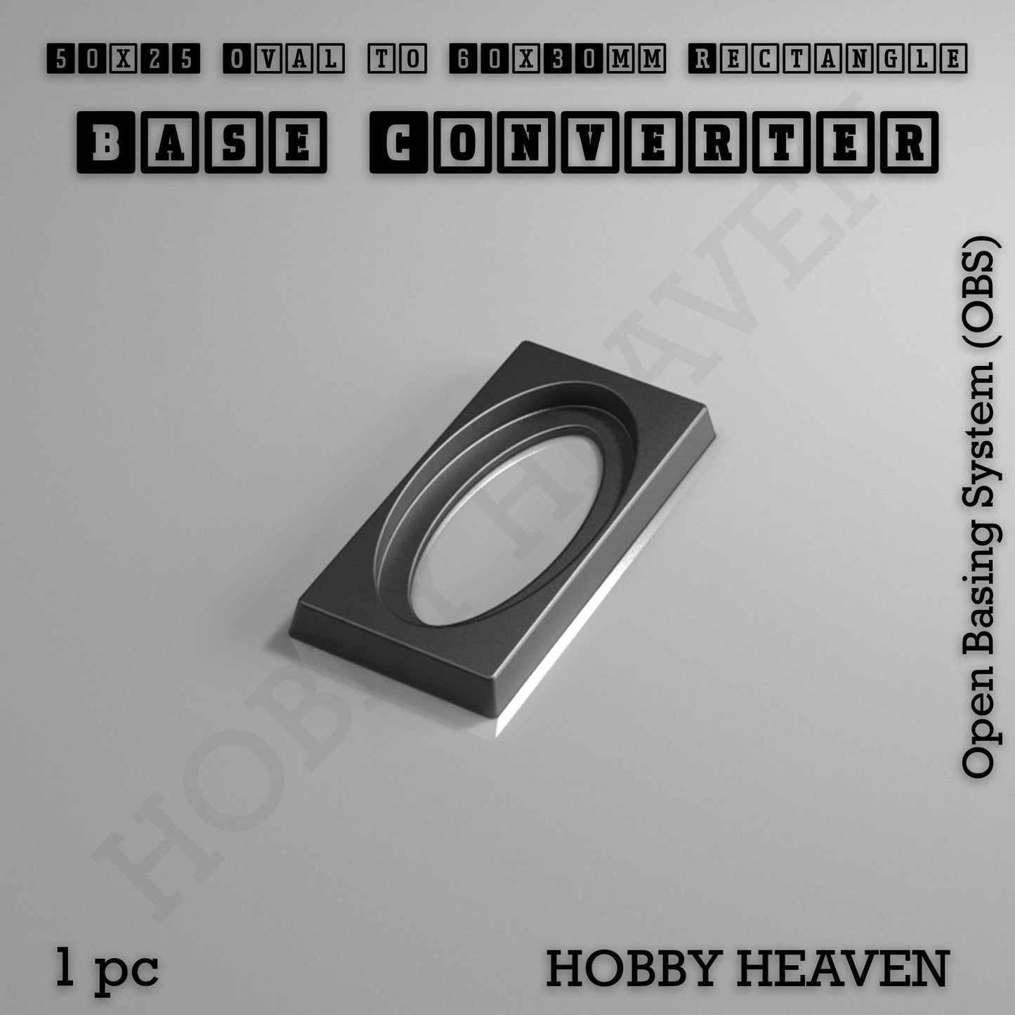 Oval to Rectangle Base Converters 3D Print Full Range