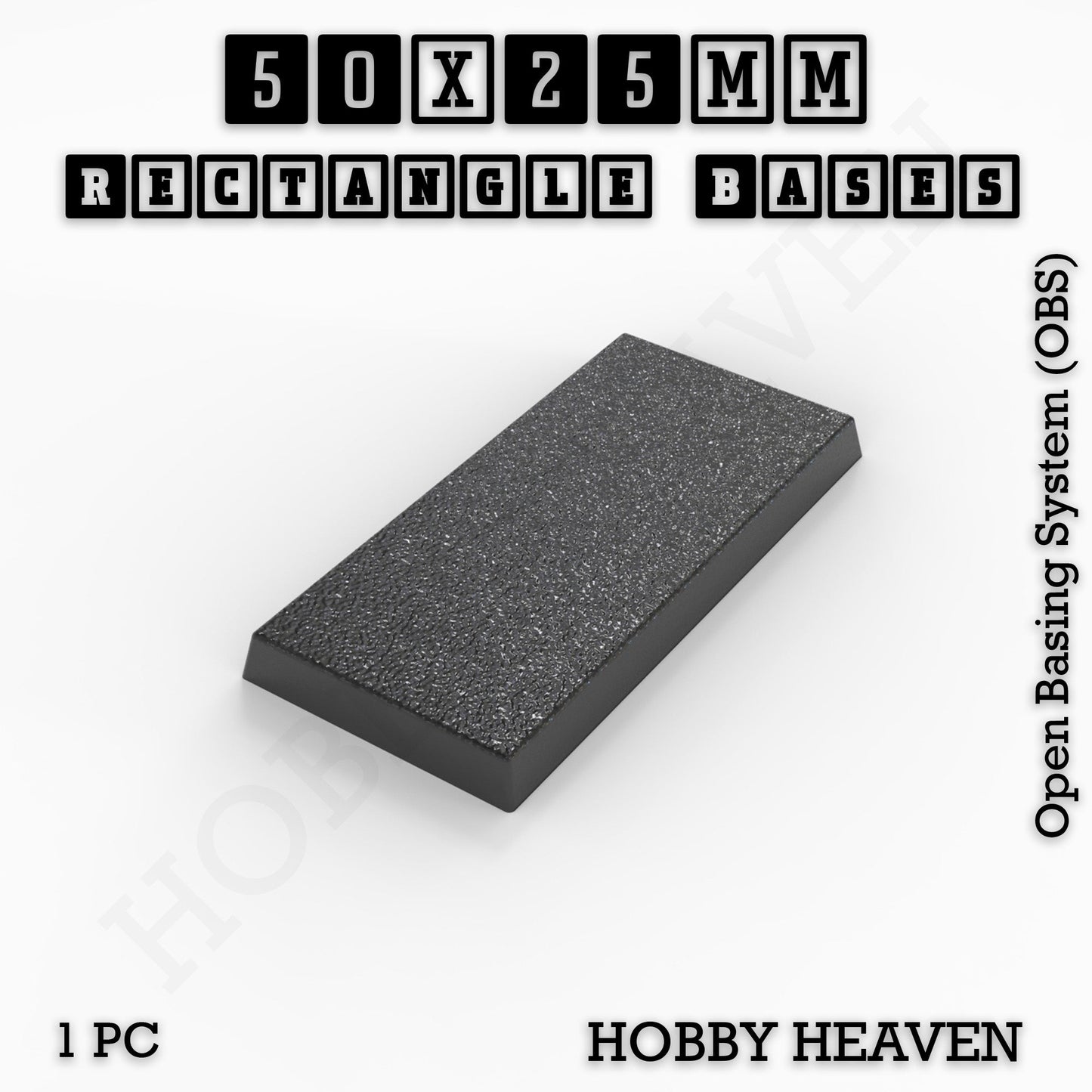 Rectangle Bases Medium Sizes - 75x30mm to 125x40mm and up to 100x90mm Wide - 3D Print Tabletop Games